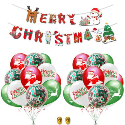 China Toy Christmas Balloon Promotional Set with Merry Christmas Banner Pull Flag Christmas Party Supplies for sale