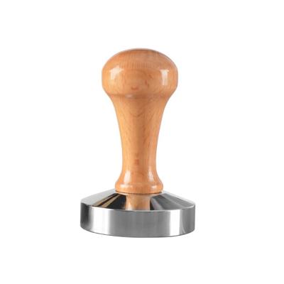 China Sustainable Coffee Accessories Stainless Steel Coffee Tampers With Wooden Handle Coffee Dispensing Tool for sale