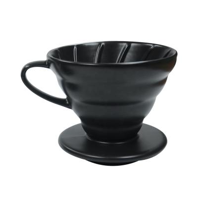 China Two Size Durable Ceramic Coffee Spout Mug For 1-4 Cups Coffee Filter Mug Black Pour Over Coffee Spout for sale