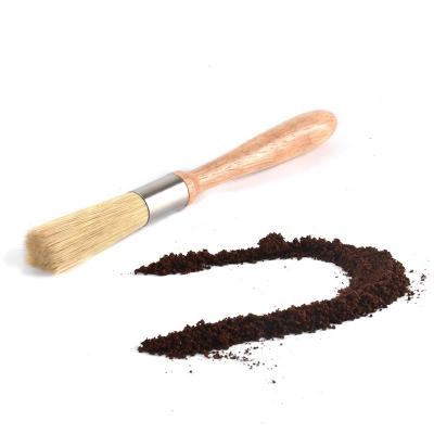 China Coffee Accessories Coffee Grinder Cleaning Brush With Wooden Handle Sustainable Coffee Cleaning Brush for sale