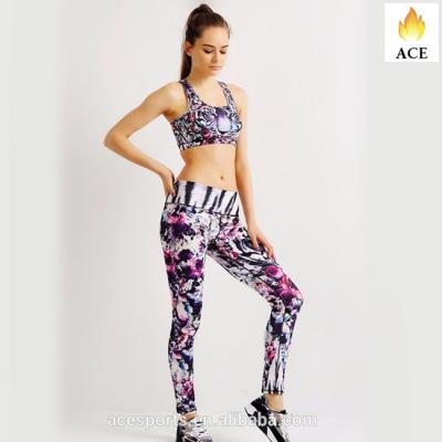 China Sexy Antibacterial Sublimation Women Fitness Sports Wear Yoga Sets Invest Spats Suit for sale