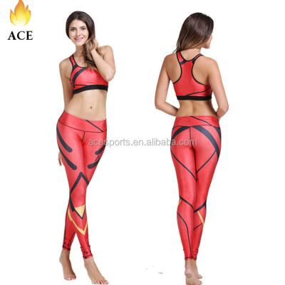 China The sublimation yoga leggings and antibacterial wholesale bra, new style sports suit, yoga sets for women for sale