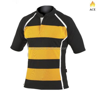 China Custom Rugby Jersey Sets With Your Own Logo, Black And Yellow Rugby Uniform for sale