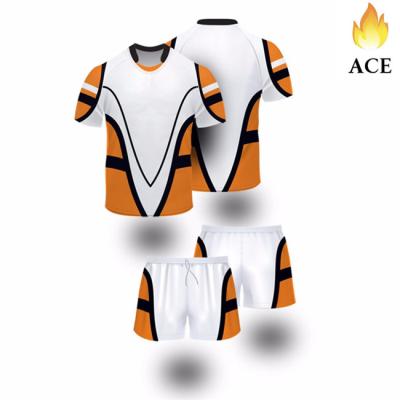 China High quality adult polyester rugby singlet/full set rugby team uniform rugby wear for sale