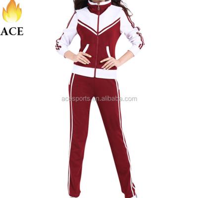 China 250 gsm single woven fabric; custom new design sublimation tracksuit, cheerleading tracksuit for cheerleader, sport yoga tracksuit for women for sale