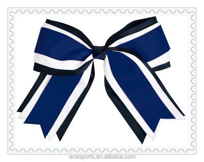 China Custom Large Fabric Cheer Bow White Cheerleading Cheer Bow Hair Bow for sale