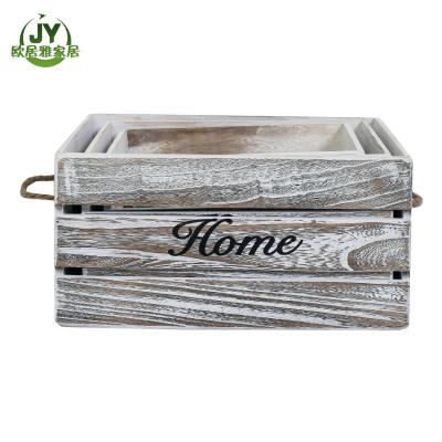 China Europe cheap wholesale packaging wooden trays, set of 3 wooden storage boxes, European market for sale