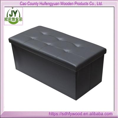 China Eco-friendly Modern Folding Rect Ottoman Bench Storage Stool Box Footstool Furniture Decor for sale