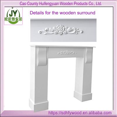 China Indoor French Single Wood Frame Indoor Fireplace , Cheap Customized Fire Surround White for sale