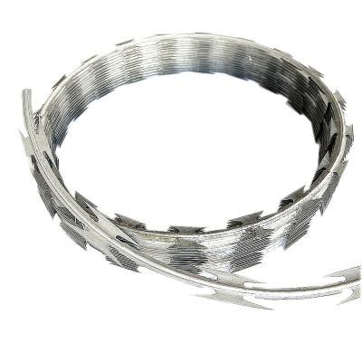 China Steel Wire Factory Direct Selling Galvanized Stainless Steel CBT-65 Razor Concertina Wire for sale