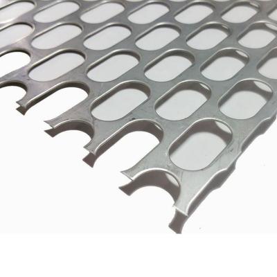 China Hot Selling Plain Weave End Slotted Side Staggered Round Hole Perforated Metal For Facade Cladding Building Wall for sale