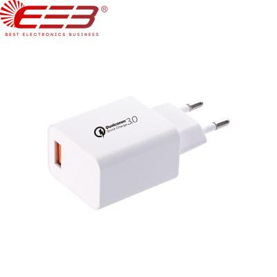 China QC3.0 BEB 18W Qualcomm Certificated Wall Charger EU USA Plug Wall Charger QC3.0 Fast Charger for sale