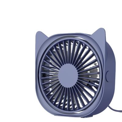 China 360degree Rotation 2022 Upgraded Small Desktop USB Fan, 3 Rotating Heavy Wind and 360degree, Quiet USB 4 Inch Navy Blue Fan for sale