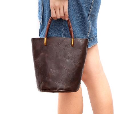 China Vintage 2023 Classic Handbag Genuine Leather Handbag Lady Vegetable-tanned PORTABLE For Women for sale