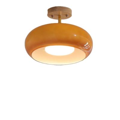 China Surface Mounted Modern Round Orange Bedroom Ceiling Flush Mount Lamp Entryway Living Room Hotel Office Home Surface Mounted Ceiling Light for sale