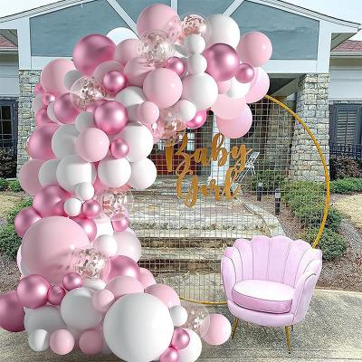 China DIY Supplies Pink Wedding Balloons Arch Garland Latex Balloons for Girl Birthday Baby Shower Party Decoration Favor Balloons Kits for sale