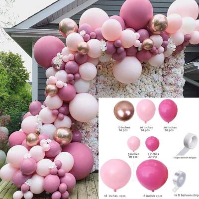 China DIY Pink and Rose Balloons Arch Garland Latex Balloons for Kids Birthday Baby Shower Party Decoration Favor Balloons Kits for sale