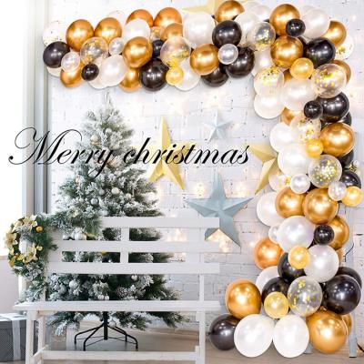 China DIY Black Gold Balloons Arch Garland Latex Balloons for Kids Birthday Baby Shower Party Decoration Favor Balloons Kits for sale