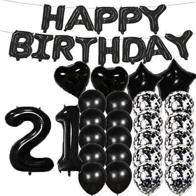 China Need DIY 21st Birthday Party Balloon Set Happy Birthday Banner Number Foil Balloon For Girl Or Boy Birthday Decoration Party Supplies for sale