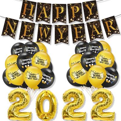 China Need DIY for 2022 happy new years theme party supplies new year balloon birthday decoration foil and latex balloons cake topper banner for sale