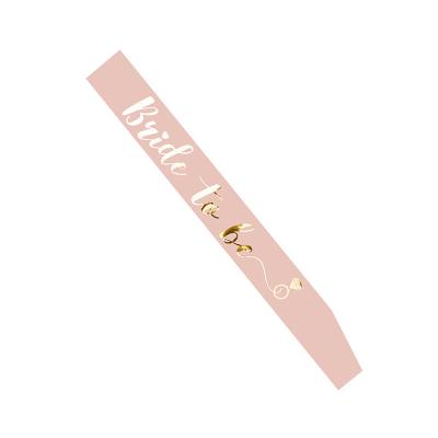 China Dectoration Rose Gold Bachelor Sashes Bride To Be Sash Photo Props Wedding Bridal Shower Party Decorations Supplies (Box Custom) for sale