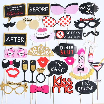 China Fashion Wedding Supplies Party Props For Photo Booth Wedding DIY Prom Funny Costumes Mustache Glasses Lipstick Launcher On A Stick for sale