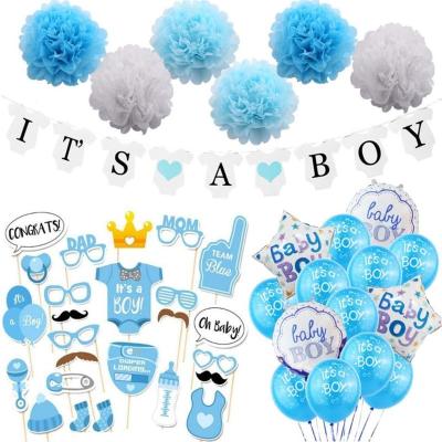 China Baby shower decoration Baby Gender reveal party set It is girl Banner Balloons Baby Shower party decoration It is boy banner party balloons decoration for sale