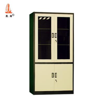 China Design 4 Foldable Cheap Glass Door Closet Swing File Storage Cabinet Metal Steel Cupboard With Shelves for sale