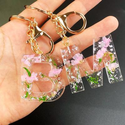 China Decoration.Souvenir.Gifts.Bag Fashion Household Goods  girly charms glitter Flowers sh Resin key chain 26 English Letters Household Goods for sale