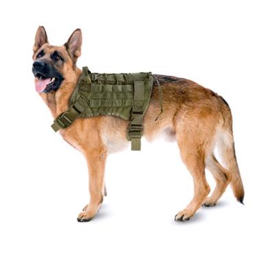 China Quick Release Adjustable Nylon Tactical Dog Harness Pet Vest Chest Strap Clothes Military German Shepherd Training Supplies For Large Dogs for sale