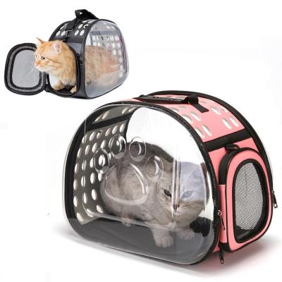 China Breathable Pet Carrier Dogs Cat Folding Cage Collapsible Crate Handbag Plastic Carrier Bags Pets Supplies Carrier Bags For Dog Cats for sale