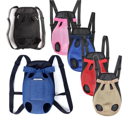 China Adjustable Breathable Front Puppy Dog Carrier Bag Kangaroo Backpack Dog Carrier Travel Carrier Legs Out Carrier For Cat for sale