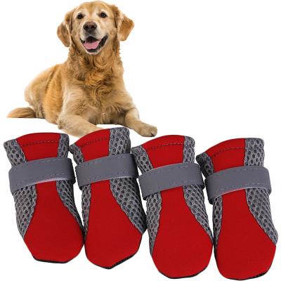 China Stocked Durable Breathable Anti Slip Dog Shoes Waterproof Protective Rain Boots Knock Comfortable Acrylic Material Protect Pet Paws for sale