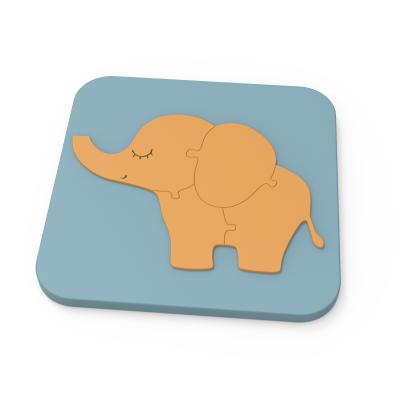 China Educational Amazon Top Selling Custom Silicone Elephant Puzzles Toys Kids Preschool 3D Puzzle For Toddler for sale