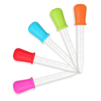 China 100% Food Grade Silicone Plastics Pipette Eye Dropper Baby Medicine Dropper With Silicone Tip for sale