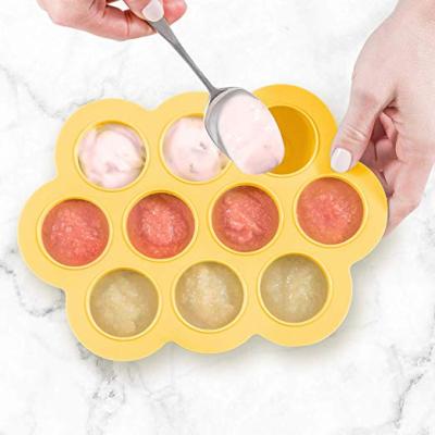 China BPA Free Silicone Baby Food Freezer Tray with Removable Lid Storage Container for Homemade, Vegetable Baby Food for sale