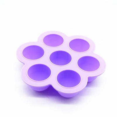 China 100% Eco-friendly Silicone Food Storage Heat Resistance Baby Food Containers Reusable Food Trays With Clip Lid for sale