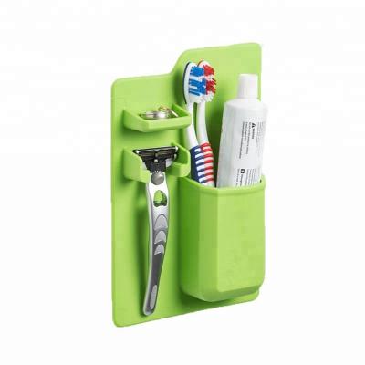 China Amazon Success Stocked Wall Mounted Silicone Toothbrush Holder For Bathroom for sale