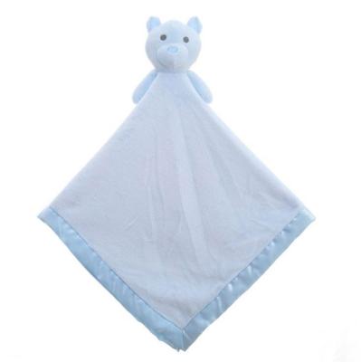 China PORTABLE Baby Bear Comforter Cartoon Plush Toy Soothing Towel Baby Flannel Comforter Blanket for sale