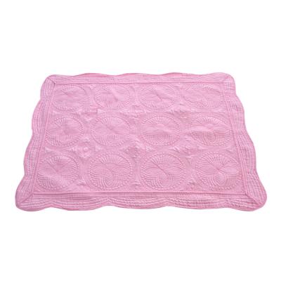 China Personalized Raised Monogram Embroidered Soft Cotton Multifunctional Heritage Knitted Baby Stitches Baby Blanket for sale