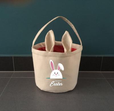 China Personalized Classic Kids Bunny Ear Personalized Easter Bucket 2022 Sublimation Easter Basket Easter Decorations for sale