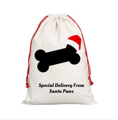 China Christmast Ornament Sublimation Canvas Santa Sack China Supplier Wholesale Promotional Christmas Stocking Christmas Decoration Supplies for sale