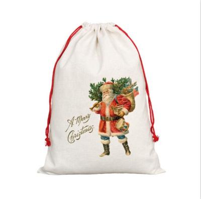 China Christmast Ornament Sublimation Canvas Santa Sack China Supplier Wholesale Promotional Christmas Stocking Christmas Decoration Supplies for sale