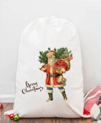 China Promotional Christmast Ornament Sublimation Pile Santa Sack China Supplier Wholesale Christmas Stocking Christmas Decoration Supplies for sale