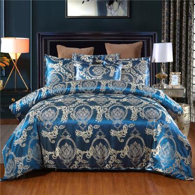 China PORTABLE Luxury European Style Satin Bedding Set Four Pieces Bedding Set Cover Comforter For Custom Size for sale