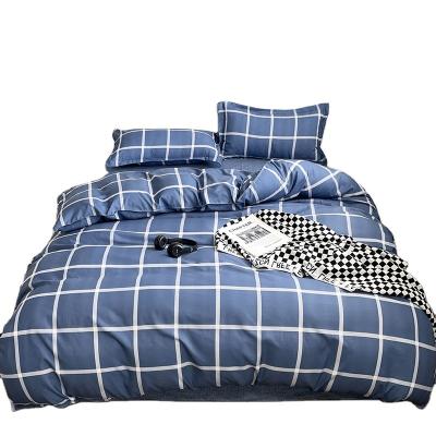 China Nantong Disposable Home Textile Factory Direct Single 4in1 Double Brushed Printed Microfiber Duvet Cover Set for sale