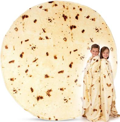 China Printed Custom Burrito Tortilla Blanket Crepe Blanket, Pizza Blanket, Wrap Flannel Fleece Blanket for sale