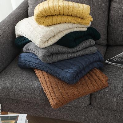 China Travel 100% Luxury Acrylic Sofa Knitted Throw Thread Blankets for sale