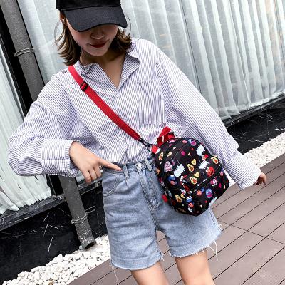 China Daily Carrying Single and Double Backpack Children's New Sesame Street Cartoon Canvas Single and Double Shoulder Bag Girl Cross-Body Bag for sale