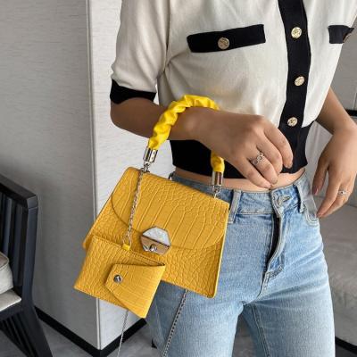 China 2021 fashion new product fashion bag stone diagonal pattern two-piece child-mother-daughter one-shoulder candy color trend for sale